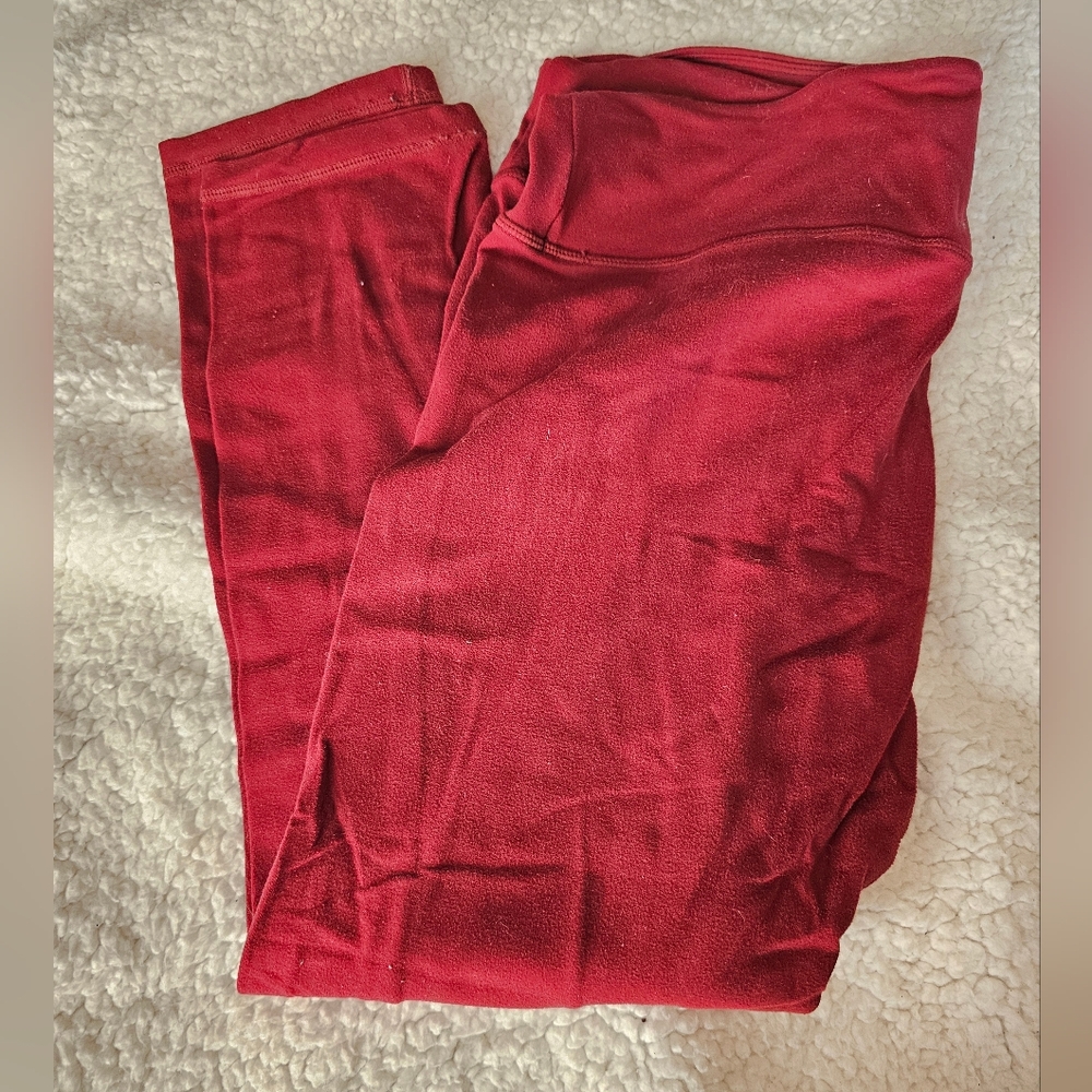 Zyia Maroon Red Unity Stretchy Leggings sz 12 Need Cleaned